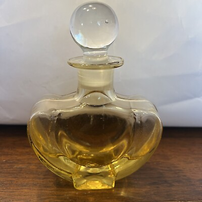 #ad Vintage Lovely Yellow gold Color Perfume Bottle With Glass Ball Stopper $20.00
