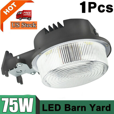 #ad LED Yard Light 75W 8400LM Dusk to Dawn Photocell Outdoor Security Area Light $32.18