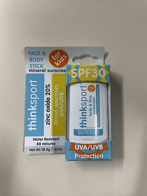 #ad Thinksport Kids Face amp; Body Mineral Sunscreen Stick SPF 30 0.64 oz Exp 3 24 $12.99