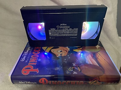 #ad Walt Disney Lorcana PINOCCHIO Custom VHS LED Lamp 100 Years Rare Collectible $29.99
