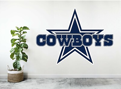 #ad Dallas Cowboys Logo Wall Decal NFL Futball Decor Sport Mural Vinyl Stiker $129.99
