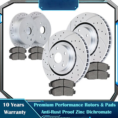#ad Front Rear Discs Rotors and Brakes Pads Kits for Toyota Sienna Highlander RX450h $305.43