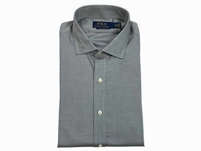 #ad Ralph Lauren Polo Mens Spread Collar Slim Fit Easy Care Dress Shirt Grey New B $24.95
