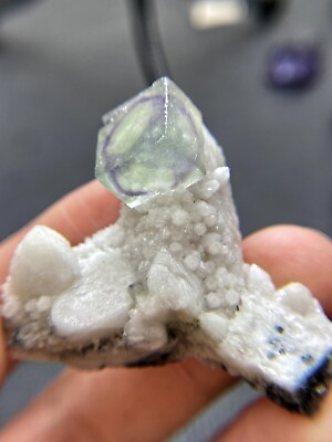#ad Perfect natural purple core green cubic fluorite and crystal mineral specimens $53.00