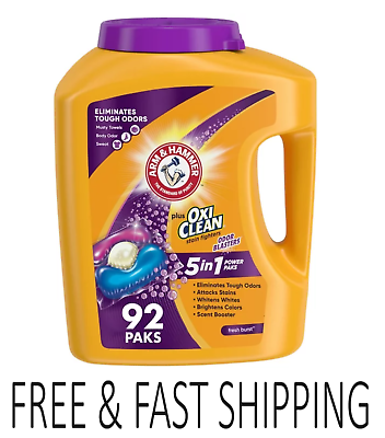 #ad Arm amp; Hammer Plus OxiClean with Odor Blasters 5 in 1 Laundry Detergent Power Pak $17.69