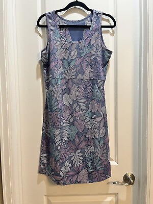 #ad Columbia Sleeveless Omni Freeze Advance Cooling dress Blue Floral Round Neck $28.00
