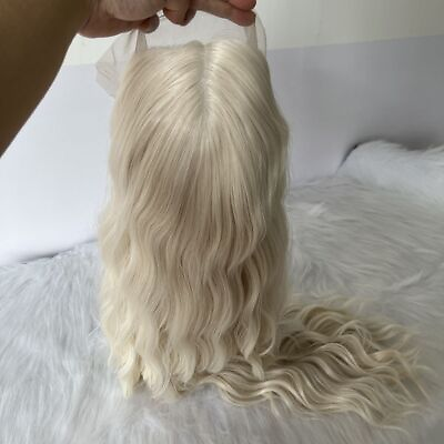 #ad US 24inch Lace Front Wig Wavy Handtied Daily use Heat Resistant Platinum blonde $28.49
