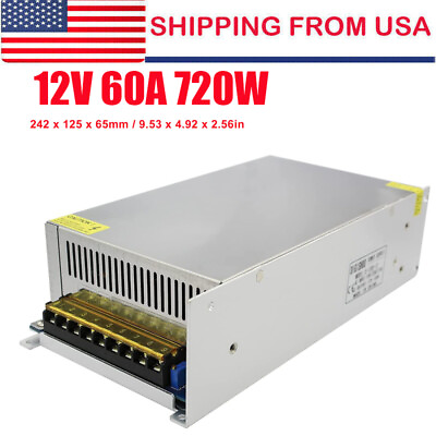 #ad AC 110 220V to DC 12V 60A 720W Voltage Transformer Switch Power Supply LED Strip $31.99