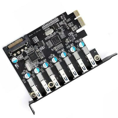#ad Pcie To 7 Port Usb Superspeed USB 3.0 PCI E Express Expansion Adapter Hub Card $27.00