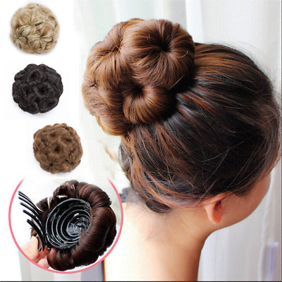 #ad Claw Clip In Hair Bun Wave Curly Hairpiece Chignon Updo Cover Hair Extension HCY $8.30