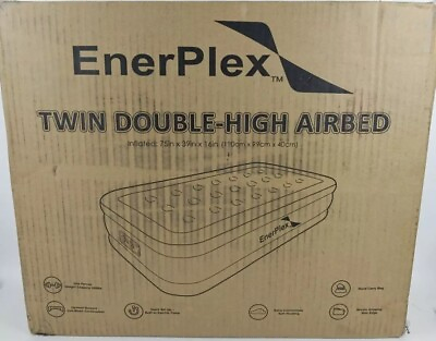 #ad Enerplex Twin Double High Airbed Inflatable Mattress Built in Pump 75quot;x39quot;x16quot; $44.99