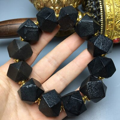 #ad Exquisite Old Chinese agate handmade Tang Octagonal Elasticity Bracelet 69023 $129.99