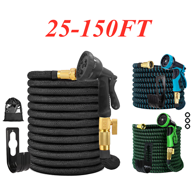 #ad #ad 4X Stronger Deluxe Expandable Flexible Garden Water Hose 50ft75ft100ft150ft $35.98
