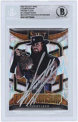 #ad Undertaker WWE Signed 2023 Panini Select Championship Flash #2 Beckett Card $299.99
