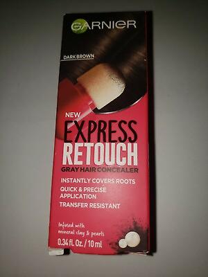 #ad Garnier Express Retouch Gray Hair Concealer Instant Coverage Dark Brown $12.98