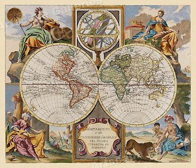 #ad World Map 1774 Vintage Style Historic Decorative Map 20x24 $16.95
