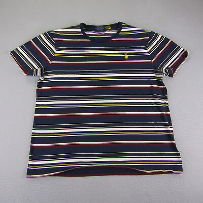 #ad Polo Ralph Lauren Shirt Mens Mens Extra Large Blue Red Stripes Custom Slim Fit $24.97
