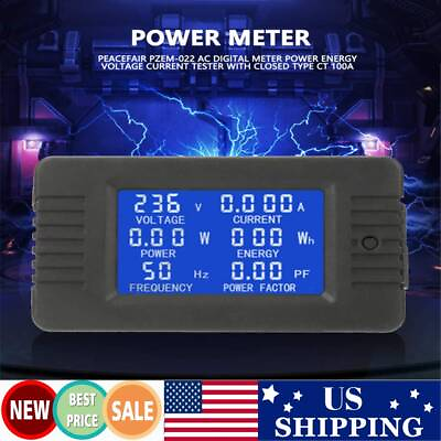 #ad Volt Amp Meter Multifunktions Power Meter Mit Geschlossenem CT 100A Power Meter $18.99