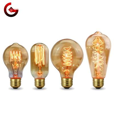 #ad Retro Edison Bulb E27 220v 40w Light Bulb A60 St58 St64 T10 T45 T185 G80 G95 Fil $5.22