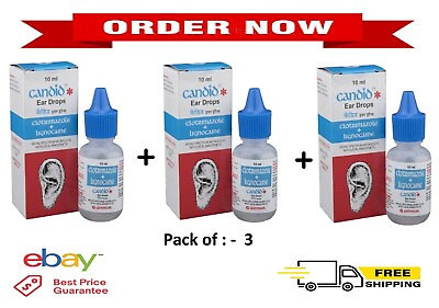 #ad 3X Candid Ear Drop For treatment of fungal infections in the ear 10 ml USA $12.49