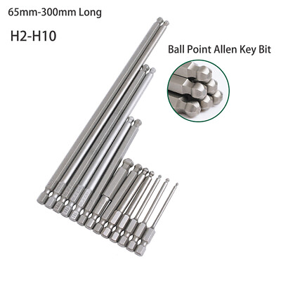 #ad Ball Point Hex Head Screw Driver Bit Set 2 10mm Allen Key Impact Power Drill 1 4 $21.65