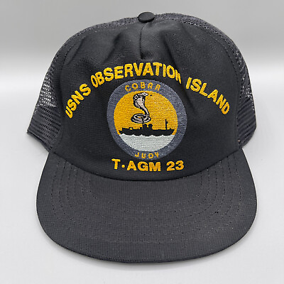 #ad Vintage US Navy USNS Snapback Hat Observation Island Cobra Judy T AGM 23 CLEAN $24.00