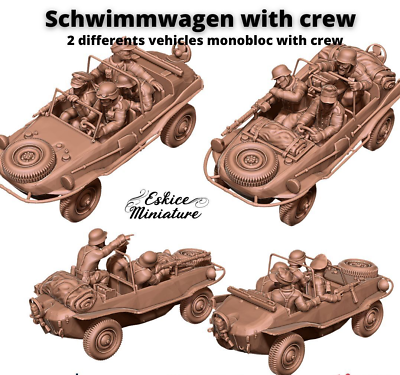 #ad WWII German 2 x Schwimmwagen 28mm $16.14