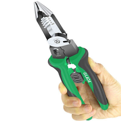 #ad Electrician Long Nose Pliers Wire Stripper Cable Cutter Terminal Crimping Tool U $19.79