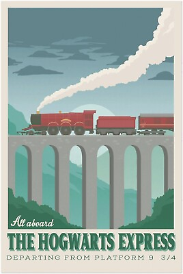#ad #ad All Aboard the Hogwarts Express Travel Print Harry Potter Poster Wall Art $24.99