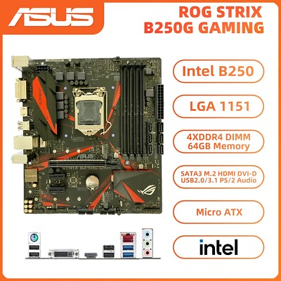 #ad ASUS ROG STRIX B250G GAMING Motherboard Intel B250 LGA1151 DDR4 SATA3 HDMI DVI D $101.00
