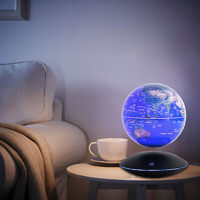 #ad LED Globe Magnetic Levitation Floating Globe Light World Map Rotating Night Lamp $71.10
