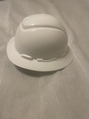 #ad 3M Hard Hat Helmet Safety Work Ratchet Adjustment Full Brim Non Vented White $13.55
