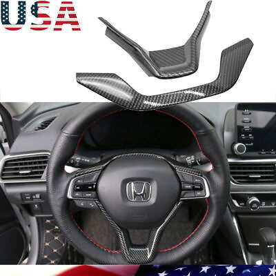 #ad #ad For Honda Accord 2018 2022 Carbon Steering Wheel Frame Cover Trim Accessories $10.89