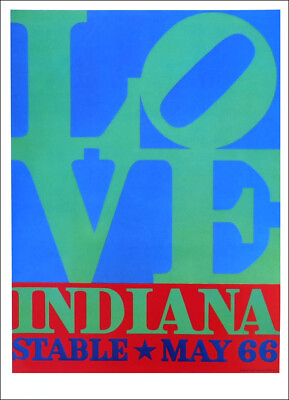 #ad Robert Indiana LOVE Blue Green Red Stable Gallery 1978 Poster 16 x 11 $74.50