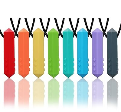#ad Chew Necklaces for Sensory Kids 8 Pack Chewy Necklace Sensory Boys and Girls $13.82