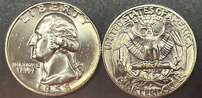 #ad 1958 D Washington Quarter Silver US Coin Uncirculated Choose Quantity $8.95
