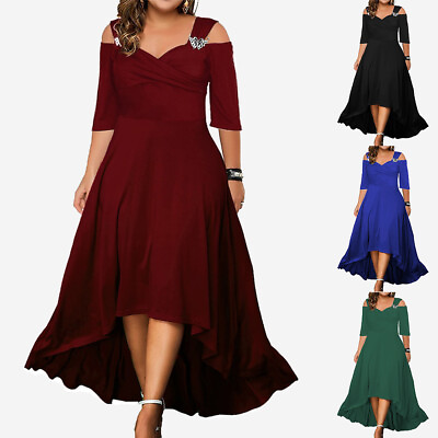 #ad #ad Womens Swing Maxi Dress Ladies Formal Party Evening Cocktail Ball Gown Plus Size $37.79