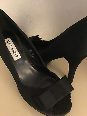#ad Steve Madden women black platform Fendora pump heel shoes US 8 Euro 39 $35.00