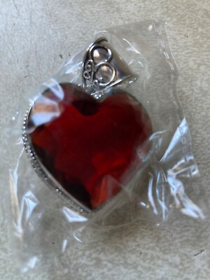 #ad New Red Garnet 925 Sterling Silver Heart Cut Pendent $49.99