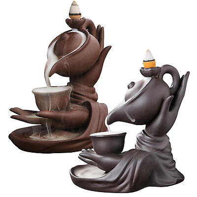 #ad Ceramic Backflow Ceramic Incense Holder Backflow Smoke Buddha Hand Home Decor $32.63