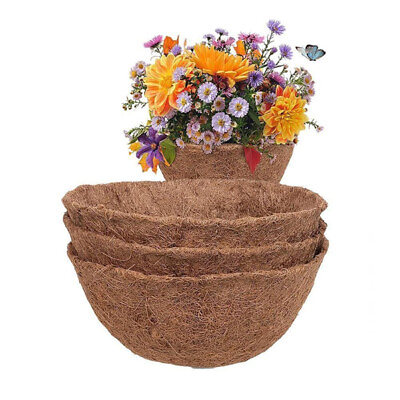 #ad Round Hanging Basket Liner Coconut Liners Breathable Basket Replacement Liner $5.69