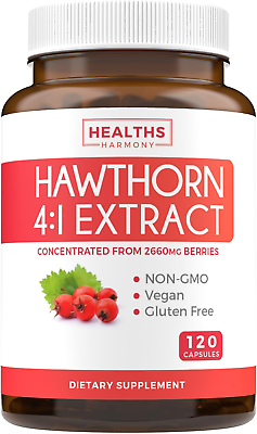 #ad Hawthorn Berry Capsules 4 Month Supply High Strength Extract Digestion amp; Hea $29.14