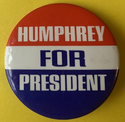 #ad 1968 Hubert Humphrey Vintage US Political button pin Campaign badge presidential $8.68