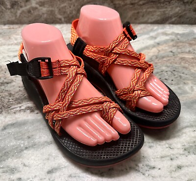 #ad Chaco Z Cloud Womens Toe Loop Sport Sandal Hiking Outdoors Comfort Orange 8 $33.90