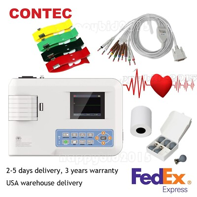 #ad CONTEC Portable 1 Channel Electrocardiograph EKG Machine Monitor 12 Lead $229.00