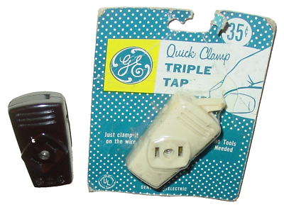 #ad GE Cord Service Block Outlet Connector 3 Tap End Plug Vintage Mix Lot USA NOS $9.25