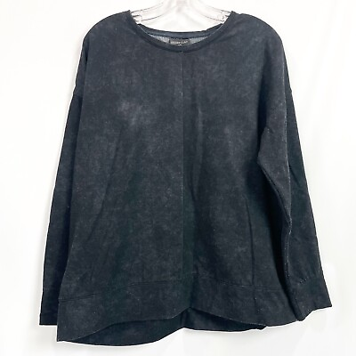#ad 32 Degrees Womens Large Sweatshirt Marble Black Pullover Crew Neck $14.99