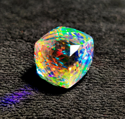 #ad 97.65 Ct Certified Natural Cube Cut Rainbow Color Best Mystic Quartz Gemstone $26.85