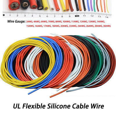 #ad UL Flexible Silicone Cable Wire 2AWG 30AWG High Temp 0.08mm Tinned Copper Wire $67.49