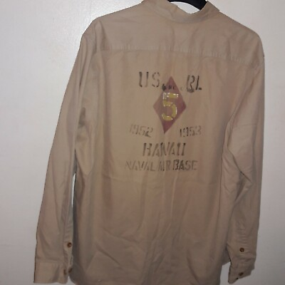 #ad Ralph Lauren Polo Hawaiian Naval Base Military Button Down Shirt $85.00